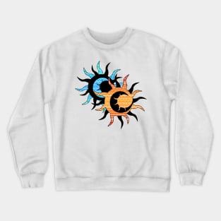 Sun and Moon Inception Inversion Red and Blue Color Crewneck Sweatshirt